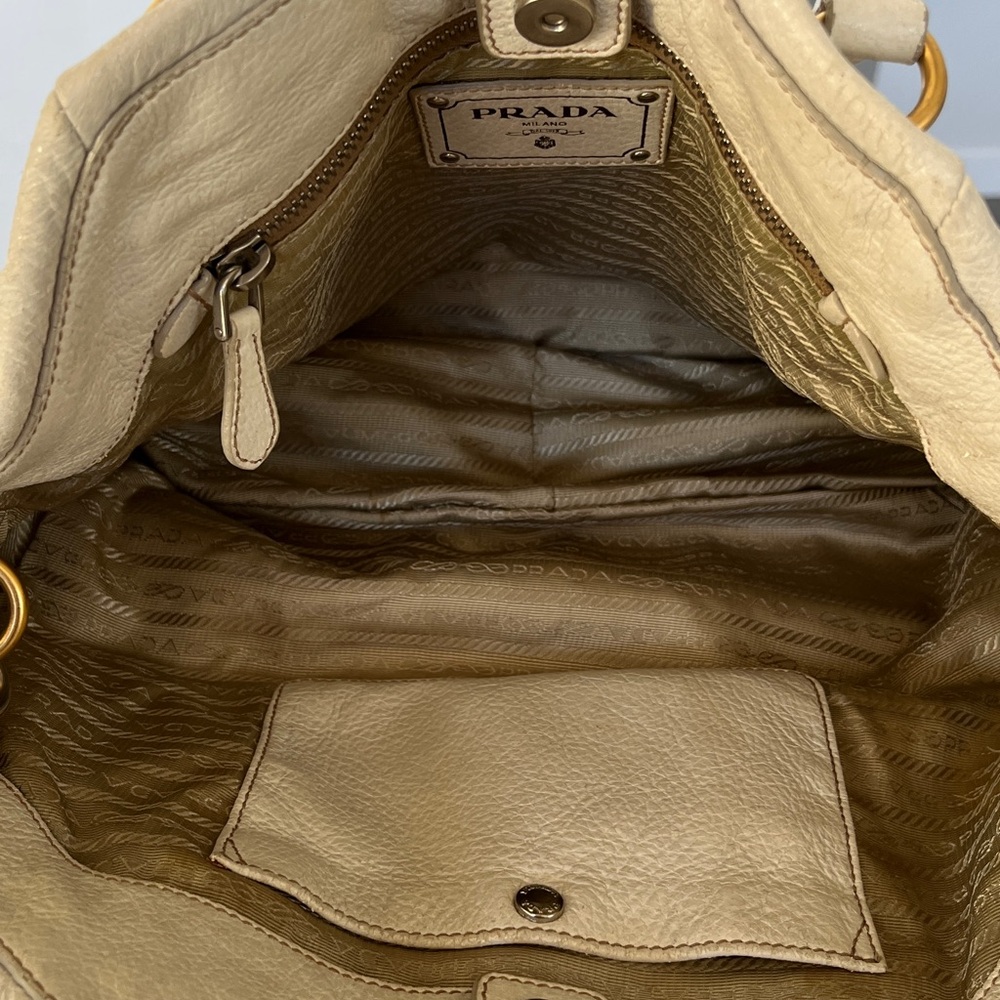 Prada RARE 2-way Tote Bag with Gold AND Silver Hardware & Expandable Section - Picture 6 of 10